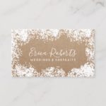 Rustic Baby’s Breath Wedding Portrait Photography Business Card
