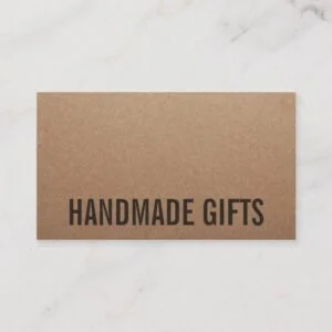 Rustic modern brown kraft paper handmade cardboard business card