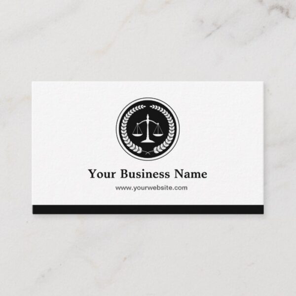 Scale of Justice Lawyer Attorney - Simple Elegant Business Card