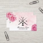 Seamstress Thread & Needles Vintage Floral Sewing Business Card
