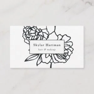 Secret Garden | Black and White Floral Business Card