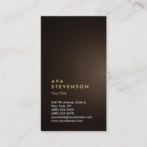 Sepia Brown Color Vertical Modern Professional Business Card