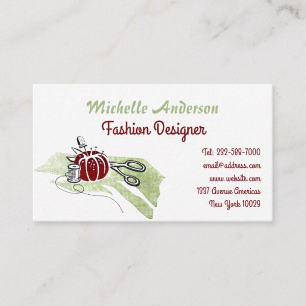 Sewing and fashion business card