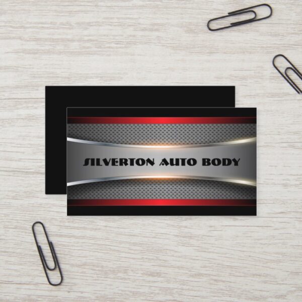 Shiny Silver, Chrome Look Business Card