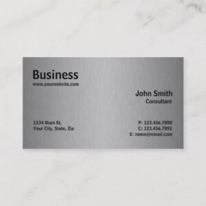 Silver Professional Metal Elegant Modern Plain Business Card