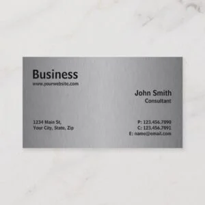Silver Professional Metal Elegant Modern Plain Business Card