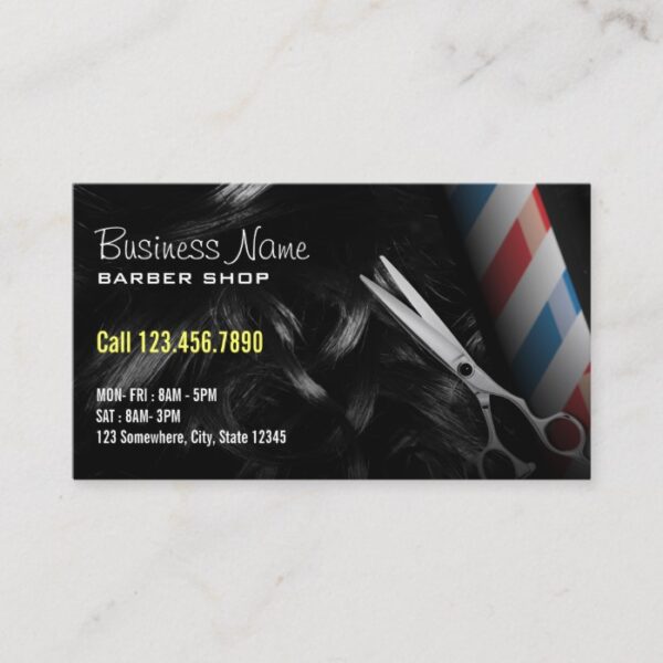 Silver Scissor Professional Barber Shop Business Card