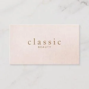 Simple and Classic Beauty Pink Linen Look Business Card
