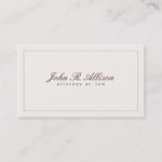 Simple and Elegant Attorney Ivory Professional Business Card