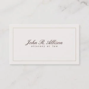 Simple and Elegant Attorney Ivory Professional Business Card