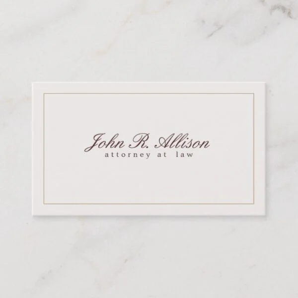 Simple and Elegant Attorney Ivory Professional Business Card