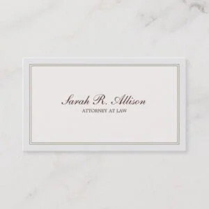 Simple and Elegant Attorney Ivory with Border Business Card