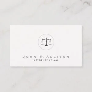Simple and Elegant Justice Scale Attorney Business Card