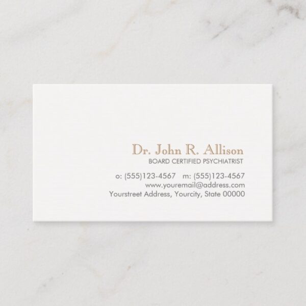 Simple and Elegant Professional Psychiatrist Business Card