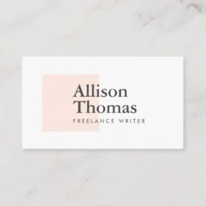Simple and Minimal Blush/Peach Square Modern Business Card
