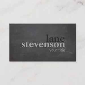 Simple and Modern Bold Typography  Rustic Black Business Card