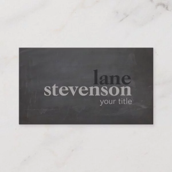 Simple and Modern Bold Typography  Rustic Black Business Card
