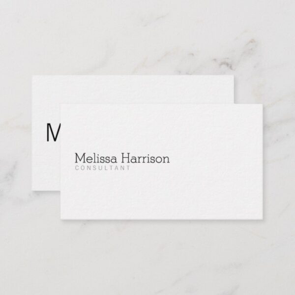 simple & basic professional white business card
