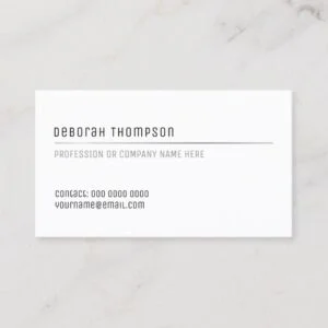 simple basic white clear and clean pro business card