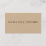 Simple Beige Minimalist Elegant Consultant Business Card