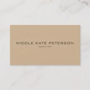 Simple Beige Minimalist Elegant Consultant Business Card
