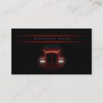 Simple Black Design Red Truck Front Card