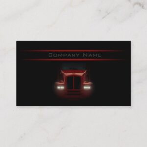 Simple Black Design Red Truck Front Card