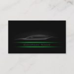 Simple Black Minimalist Green Line Car Card