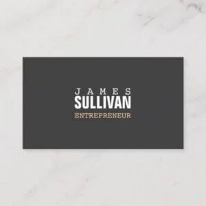 Simple Black Modern Entrepreneur Hip Minimalist Business Card
