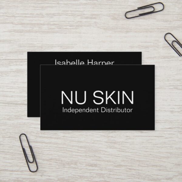 Simple Black Nu Skin Distributor Business Cards