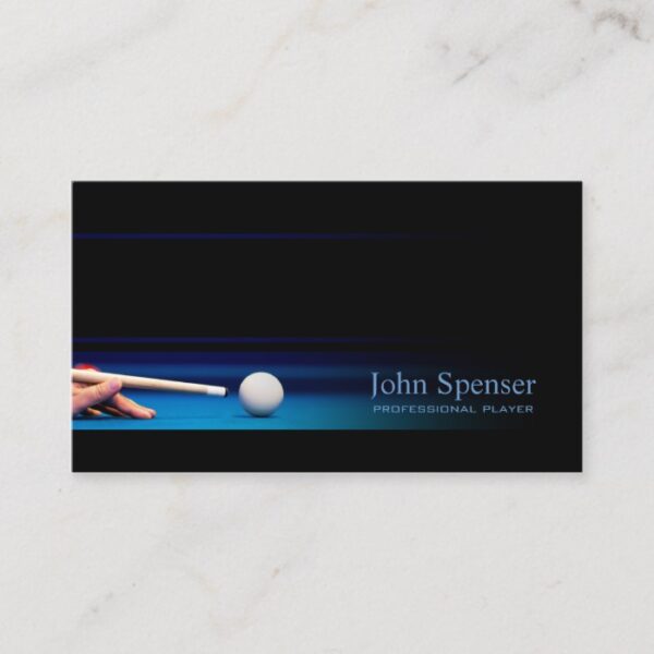 Simple Black Pro Pool Player/Coach Card