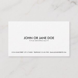 simple black & white business card