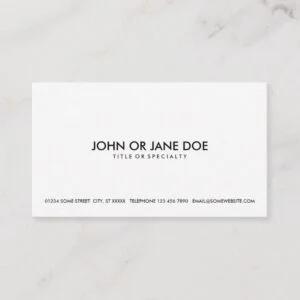 simple black & white business card