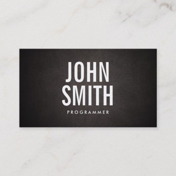 Simple Bold Text Programmer Business Card