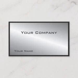 Simple Bordered Silver Corporate Business Card