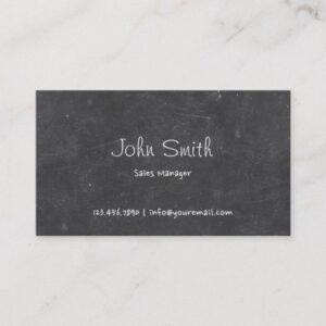 Simple Chalkboard Sales Manager Business Card
