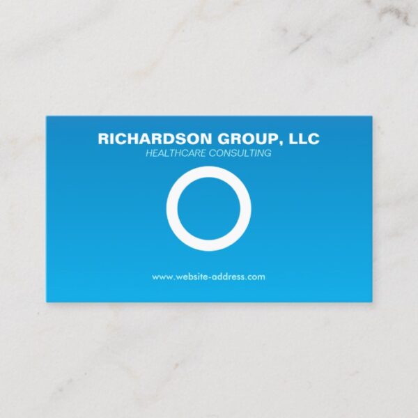 SIMPLE CIRCLE on BLUE GRADIENT Business Card