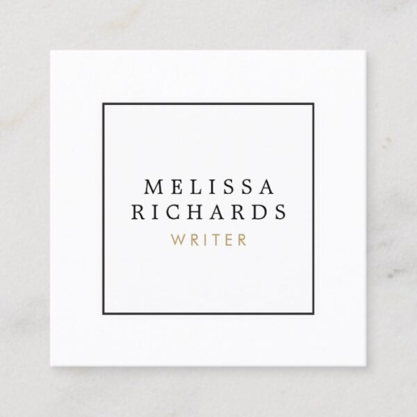 Simple Classic White Square Business Card