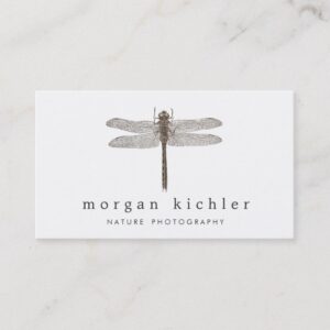 Simple Dragonfly Nature Professional White Business Card