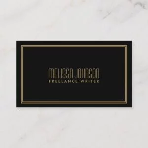 Simple Elegance Art Deco Style Black/Gold Business Card