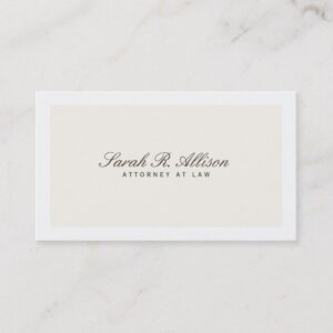 Simple Elegant Attorney Cream Business Card