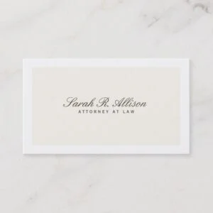 Simple Elegant Attorney Cream Business Card