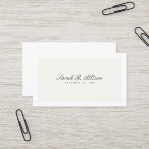 Simple Elegant Attorney Professional Cream Business Card