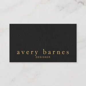 Simple Elegant Black  Leather Look Professional Business Card