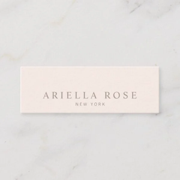 Simple Elegant Blush Pink Professional Minimalist Mini Business Card