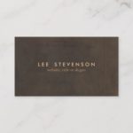 Simple Elegant Brown Leather Professional Business Card