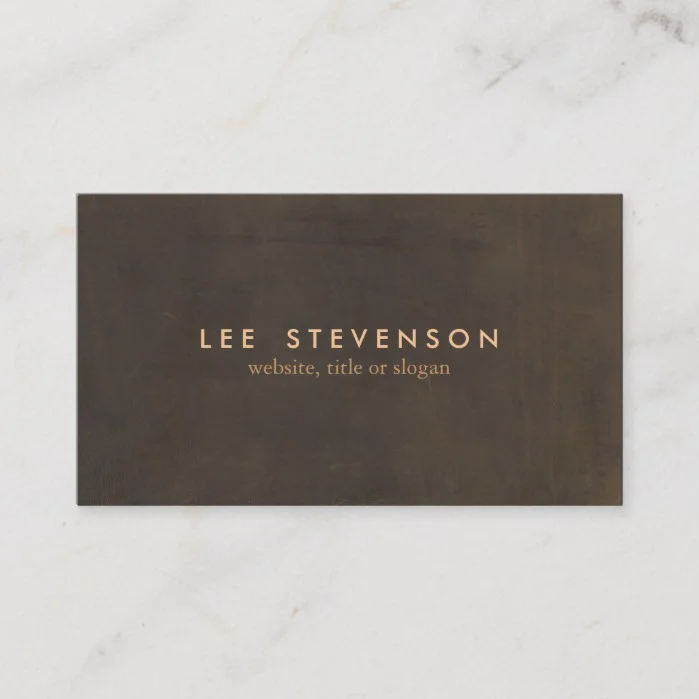 Simple Elegant Brown Leather Professional Business Card