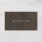 Simple Elegant Brown Suede Look Gentleman’s Business Card