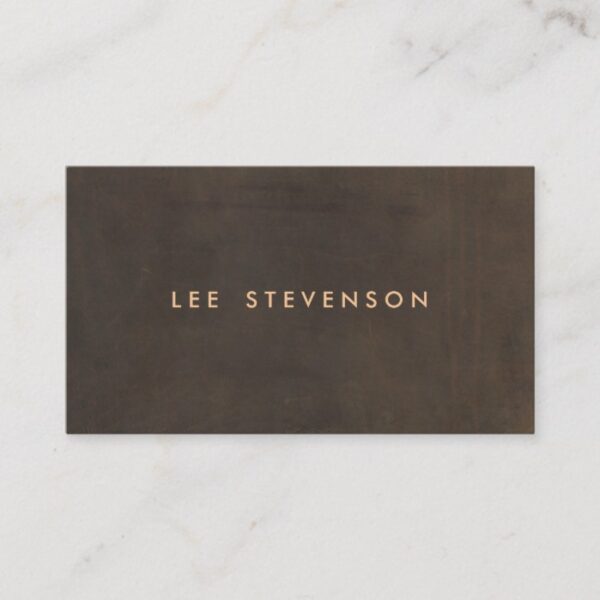 Simple Elegant Brown Suede Look Gentleman's Business Card