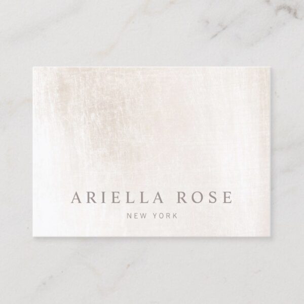 Simple Elegant Brushed White Marble Professional Business Card